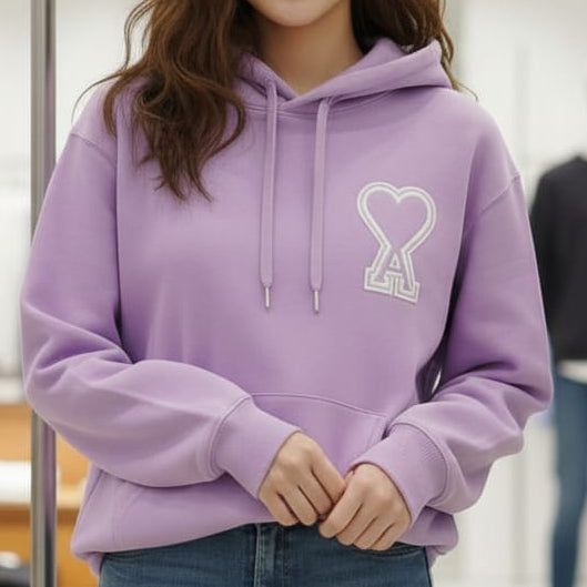 Elegant & Premium Cozy and Warm Hoodie with Heart Logo Patch