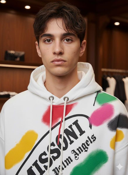 Luxury White Splash Hoodie