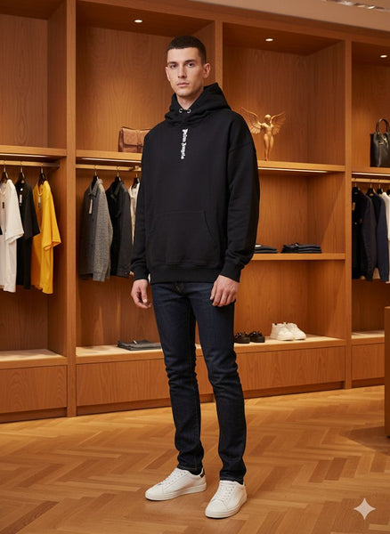 Premium  Black Logo Hoodie