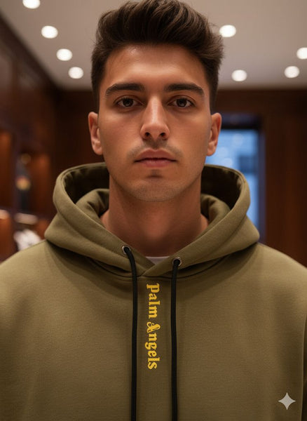 Premium  Olive Green Logo Hoodie