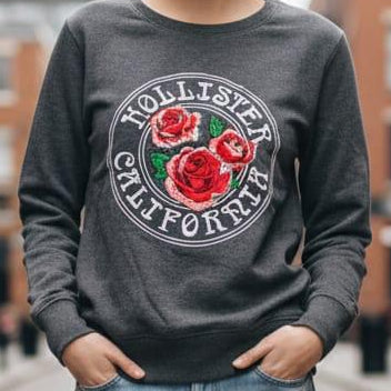 Luxury Rose Embroidered Sweatshirt  Soft, Stylish & Casual