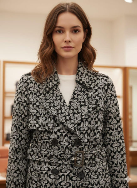 Premium Monogram Coat Classic, Chic & Elegant For Woman