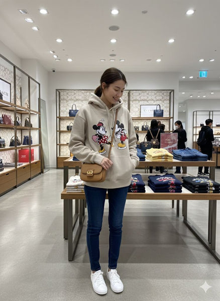 Cartoon Printed Beige Hoodie Cute Casual Winter Wear