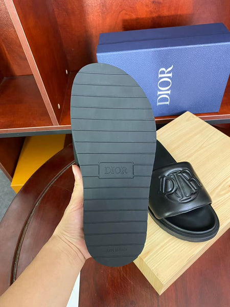 Black Logo Slide Sandals Premium Luxury Comfort Wear