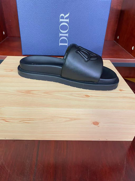 Black Logo Slide Sandals Premium Luxury Comfort Wear
