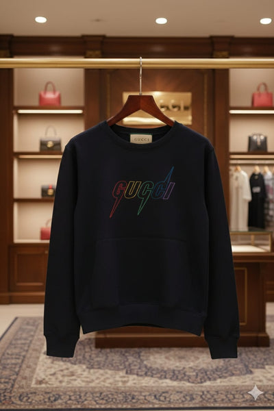 Black Logo Sweatshirt Premium Designer Casual Wear