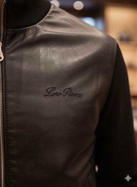 Luxury imported Brand  Classic Leather Bomber Jacket