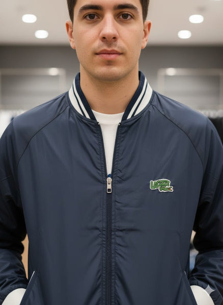 Exclusive Zip-Up Men’s Jacket with Sporty Ribbed Finish