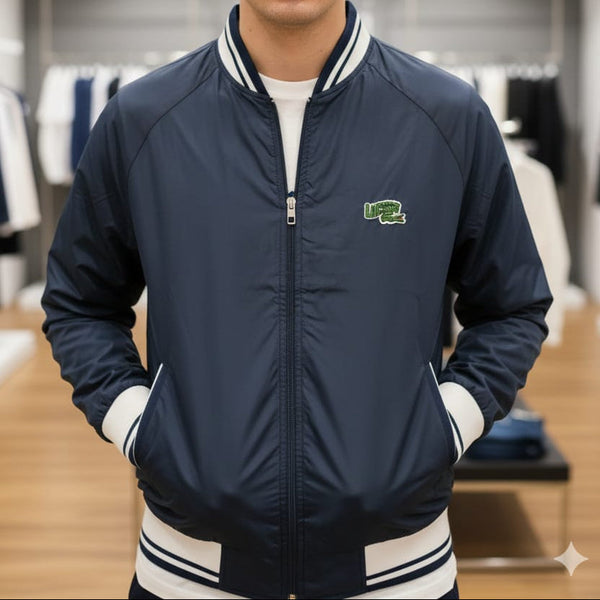 Exclusive Zip-Up Men’s Jacket with Sporty Ribbed Finish