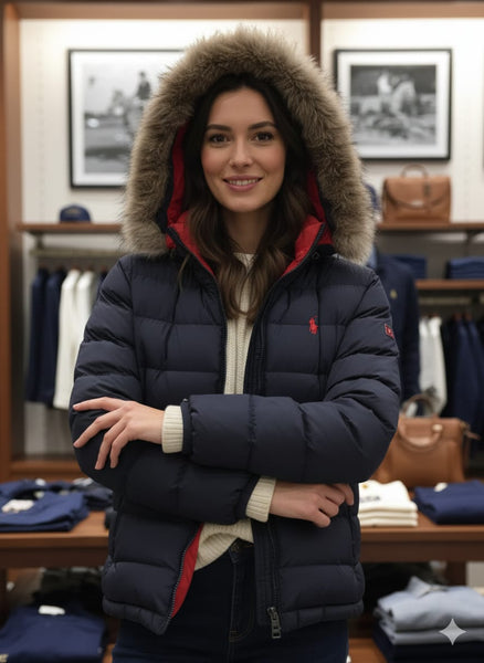 Men’s Winter Puffer Jacket with Fur Hood – Warm, Premium & Stylish