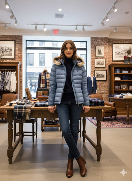 Winter Puffer Jacket with Fur Hood – Warm, Stylish & Lightweight