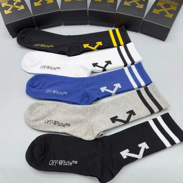 Trendy Arrow Design Crew Socks – Premium Street Style (Pack of 5)