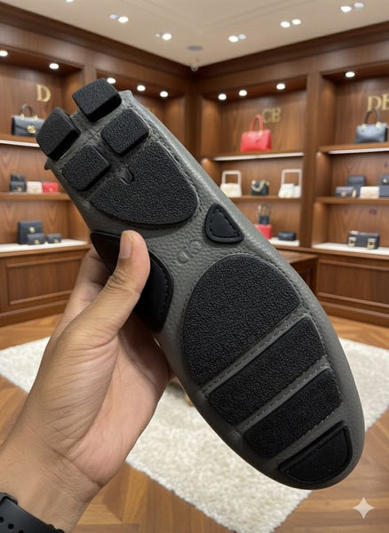 Men’s Premium Grey Leather Loafers Classic Luxury Comfort Shoes