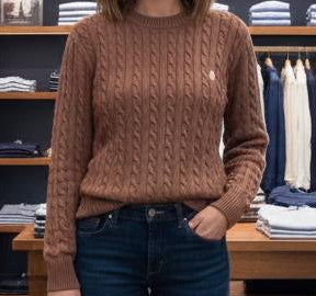 Branded  Elegant  Men’s Classic Brown Cable Knit Pullover