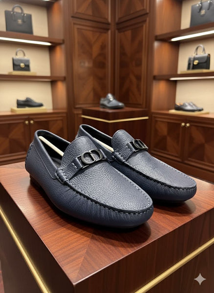 Premium  Leather Slip-On Loafers with Elegant Buckle