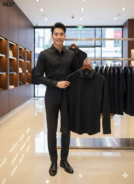 Men’s Premium Black Formal Shirt Modern Executive Style