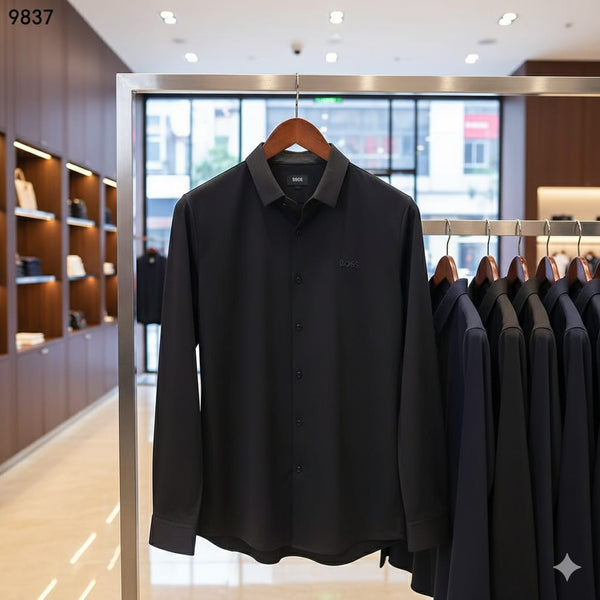 Men’s Premium Black Formal Shirt Modern Executive Style