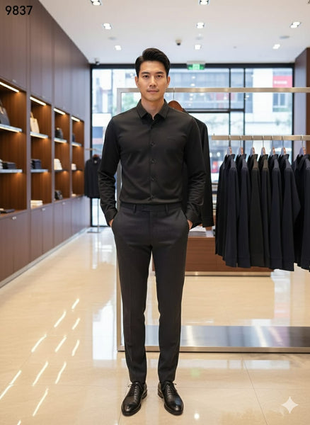 Men’s Premium Black Formal Shirt Modern Executive Style