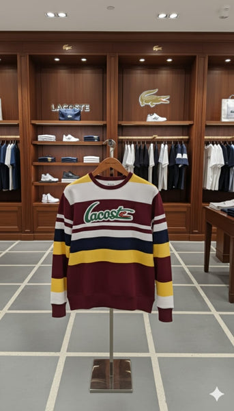 Premium Men’s Colorblock Striped Crewneck Pullover