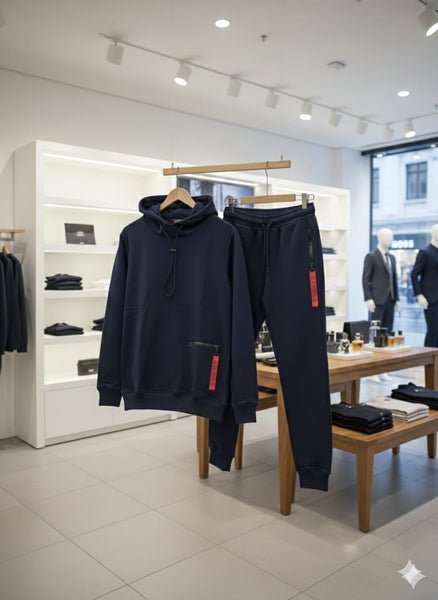 Premium Navy Hooded Tracksuit Set Stylish Comfort Wear