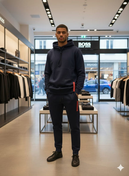 Premium Navy Hooded Tracksuit Set Stylish Comfort Wear