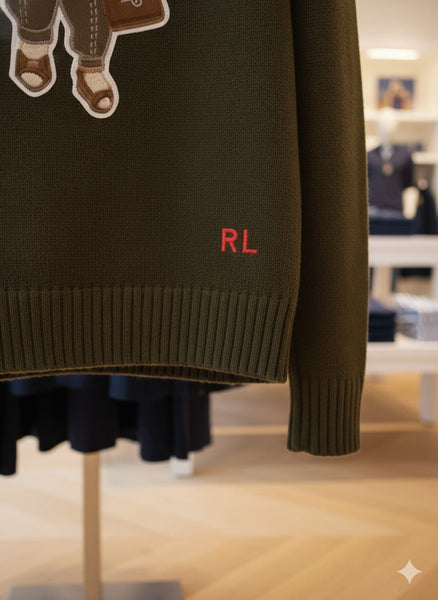 Stylish Teddy Bear Graphic Crew Neck Pullover