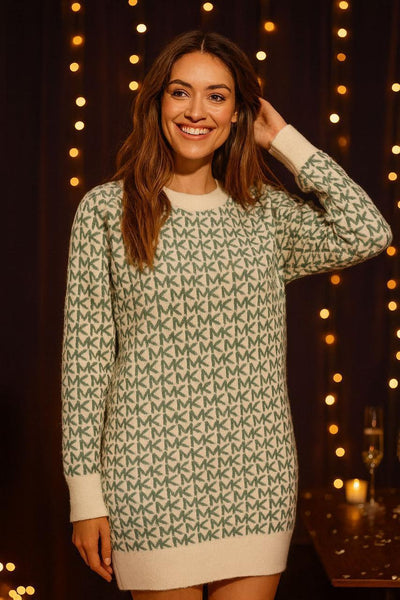 Women’s Classic Monogram Knit Sweater Dress