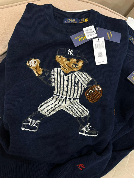 Men’s Premium Teddy Bear Graphic Knit Sweater