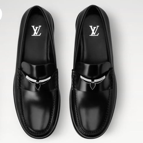 Men’s Black Leather Oxford Loafers Luxury Formal Slip-On Shoes