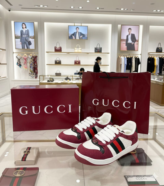Men’s Stylish Red & White Casual Sneakers with Classic Stripe Design