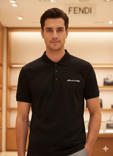 Premium  Men’s Black  Polo T-Shirt with Signature Logo