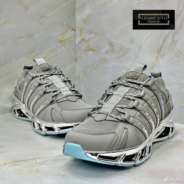 Premium Grey Luxury Sneakers Modern Designer Sports Shoes