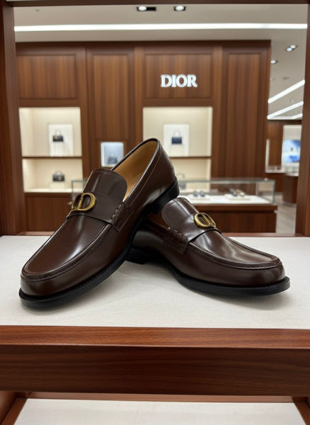 Premium Brown Leather Men’s Loafers  Classic Designer Formal Shoes