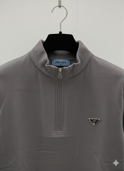Branded Men’s  Half-Zip T-Neck  T-shirt  Smart Casual Comfort