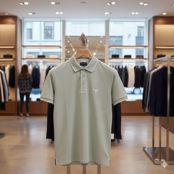 Men’s Classic Mint Green Polo T-Shirt Soft Cotton, Regular Fit