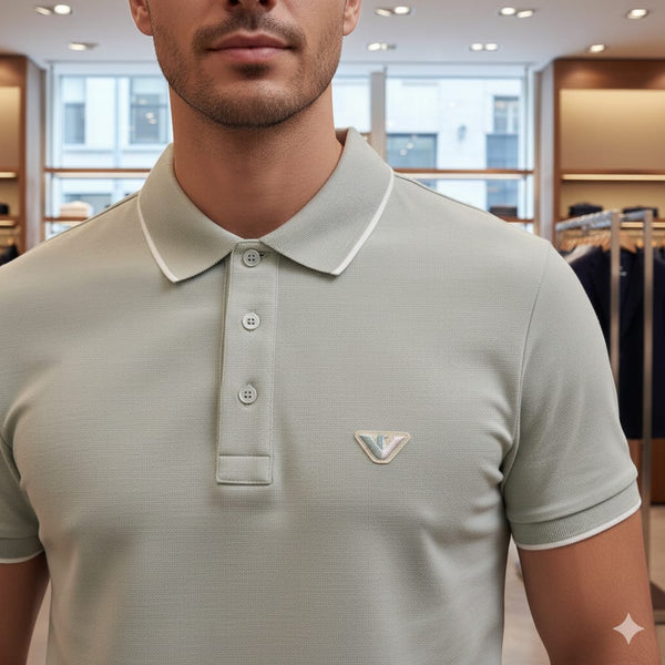 Men’s Classic Mint Green Polo T-Shirt Soft Cotton, Regular Fit
