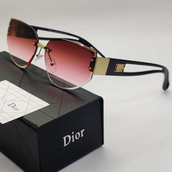 Luxury Rimless Gradient Sunglasses with Gold Accents