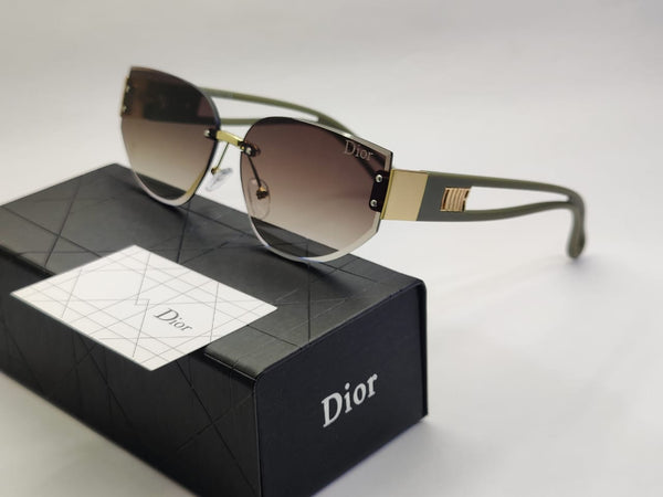 Luxury Rimless Gradient Sunglasses with Gold Accents