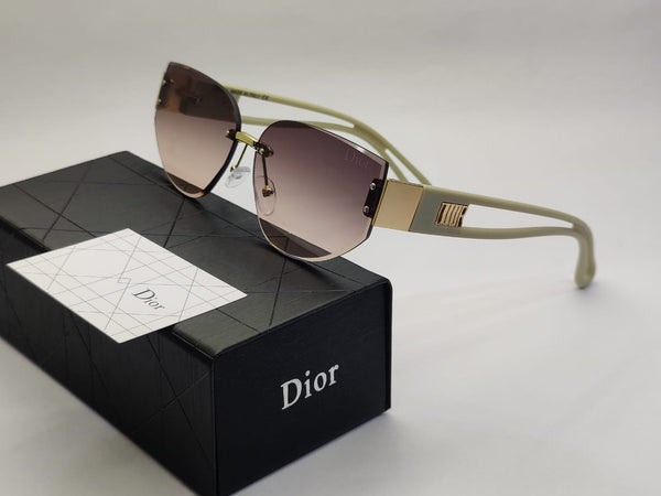 Luxury Rimless Gradient Sunglasses with Gold Accents