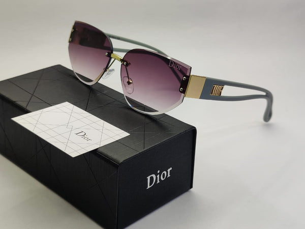 Luxury Rimless Gradient Sunglasses with Gold Accents
