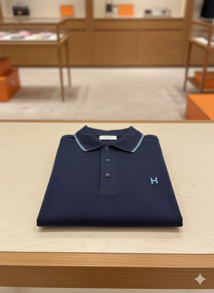 Classic Navy Blue Polo T-Shirt with Premium Finish