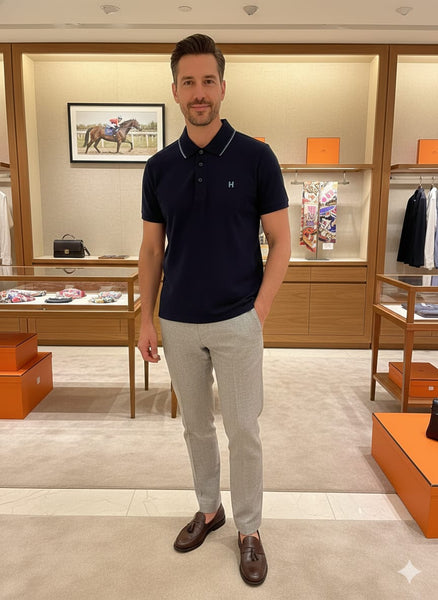 Classic Navy Blue Polo T-Shirt with Premium Finish