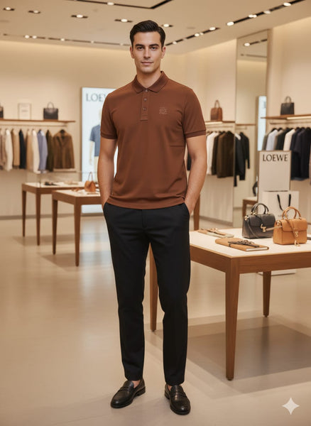 Premium Brown Polo T-Shirt with Elegant Minimal Look