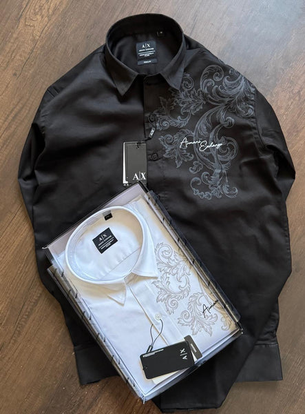 Men’s Premium Designer Shirt with Elegant Floral Print Detail