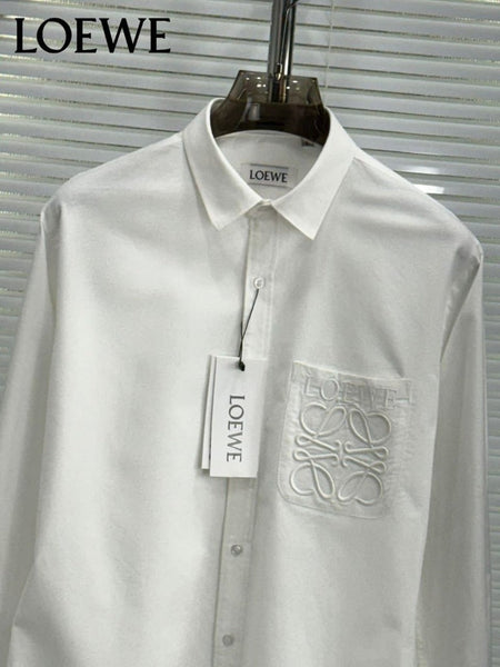Men’s Premium White Solid Formal Shirt with Embroidered Pocket