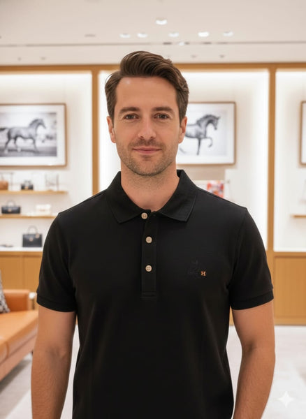 Classic Black Polo T-Shirt Premium Casual Elegance