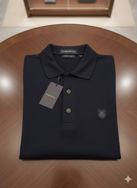Imported Black Full-Sleeve Polo T-Shirt Elegant Classic Fit