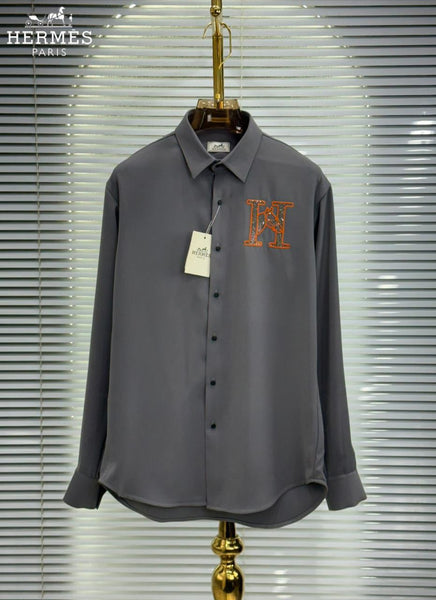 Premium  Designer Grey Shirt with Embroidered Iconic “H” Logo