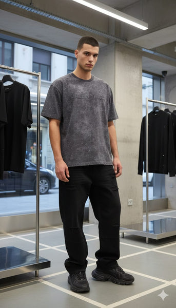 Premium Grey Drop Shoulder T-Shirt  Modern Street Style