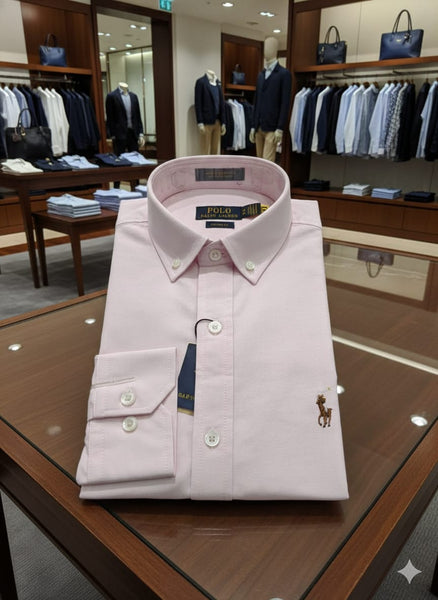 Luxury Classic Pink Shirt with Signature Logo